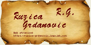 Ružica Grdanović vizit kartica